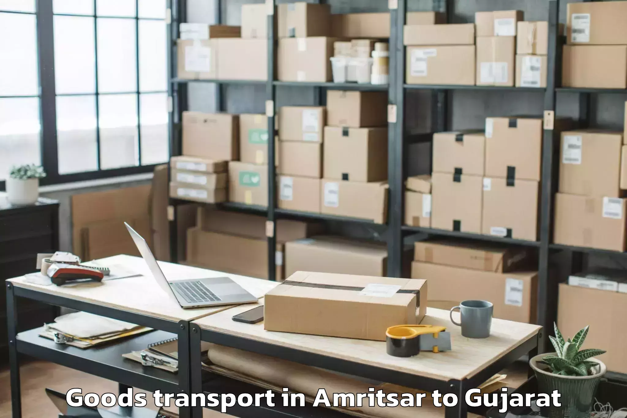 Discover Amritsar to Jamkandorna Goods Transport